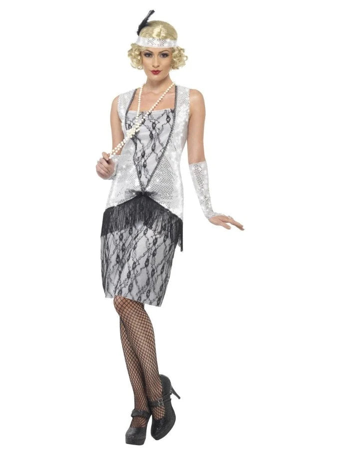 Flapper Costume Silver