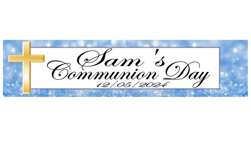 Personalised Boys First Holy communion Banner