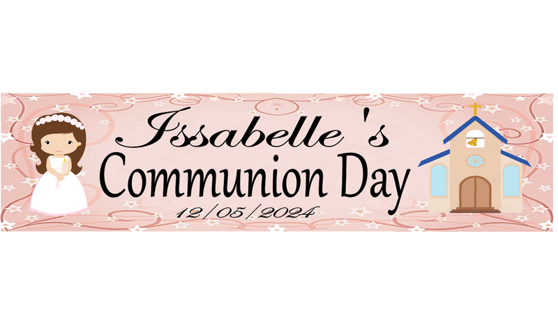 Personalised Girls Communion Banner