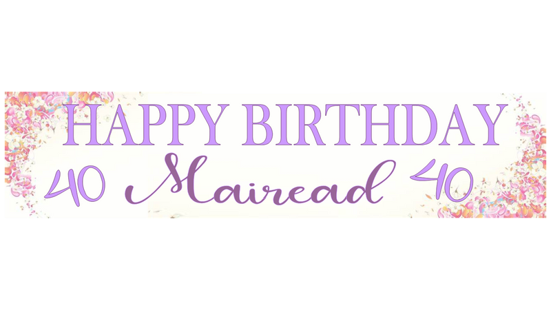 Pretty floral Personalised Birthday Banner