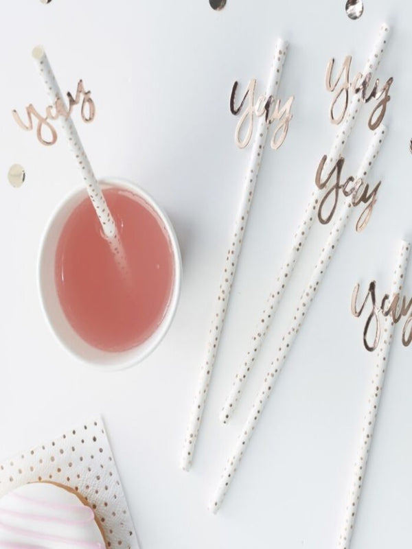 Rose Gold Yay! Paper Straws  (16)