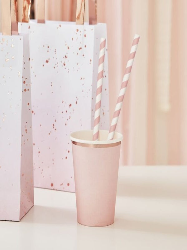 Pink Stripe Paper Straws (20)