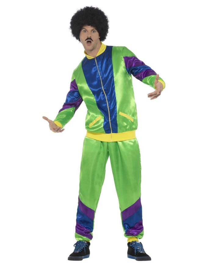 80s Height of Fashion Shell Suit Costume, Blue