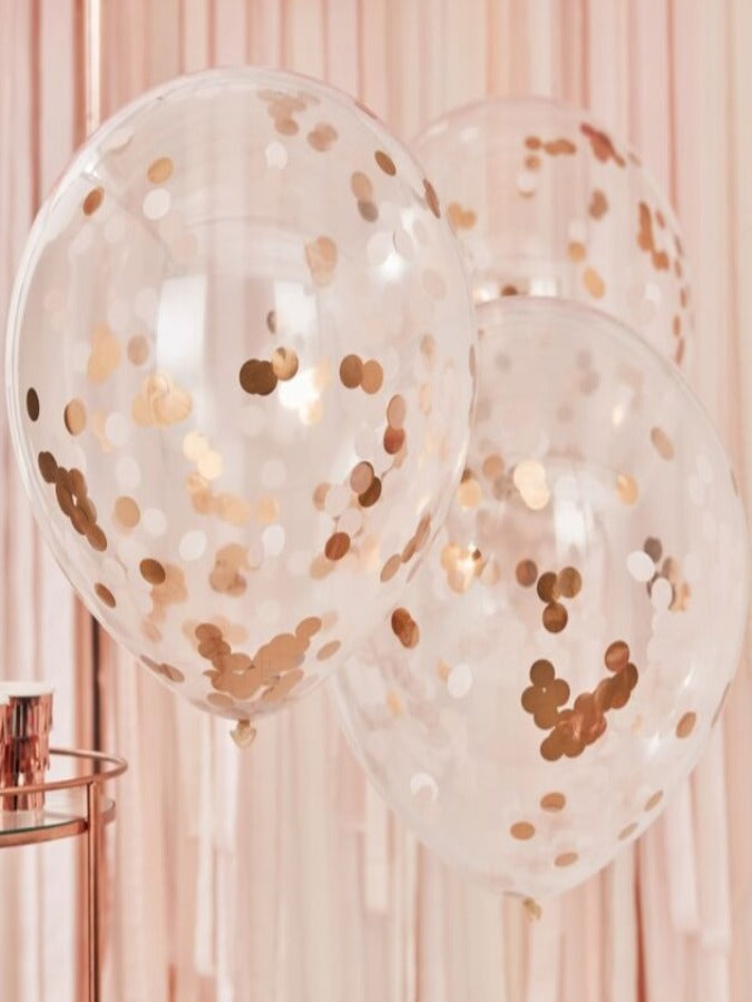 Giant Rose Gold And Blush Large Confetti Balloons