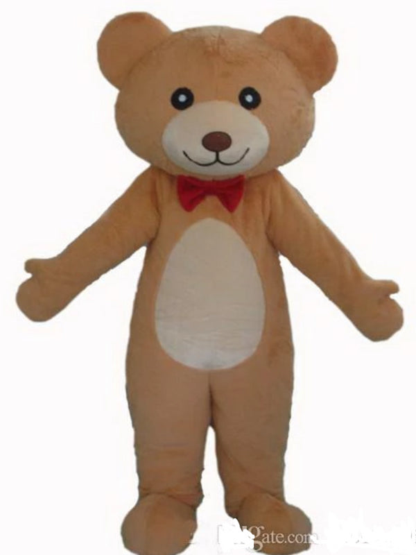 Adult red tie teddy bear costume teddy bear mascot costume