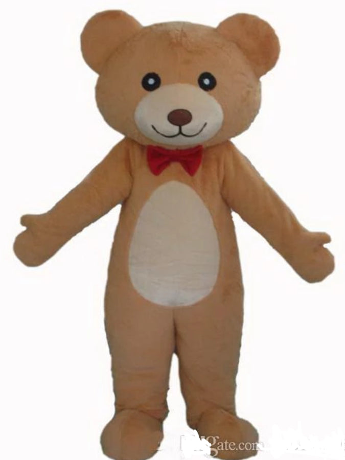 Adult red tie teddy bear costume teddy bear mascot costume