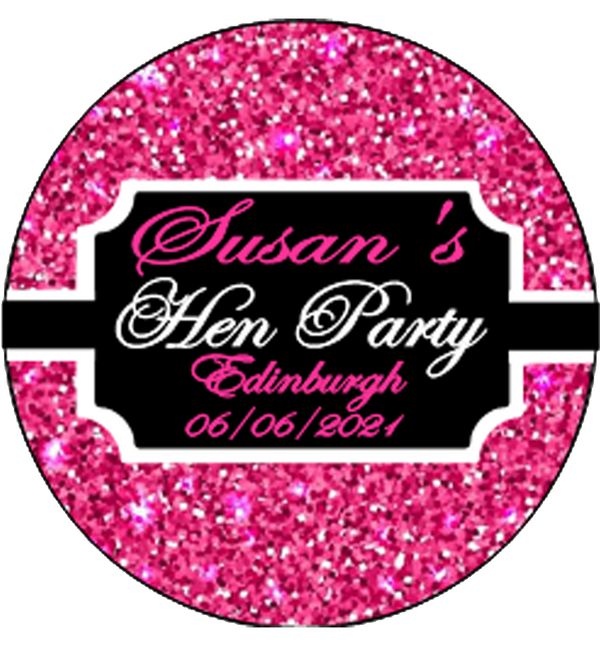 Pink Sparkle Personalised Hen Party Badge