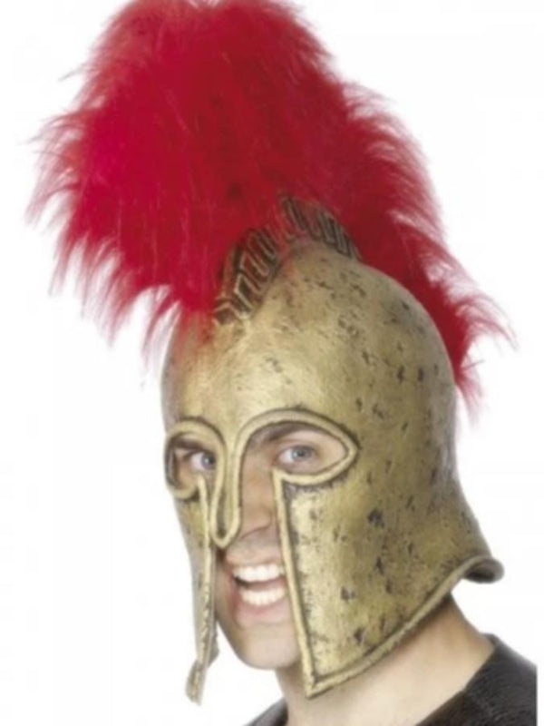 Roman Armour Helmet, Gold and Red SKU: 28425