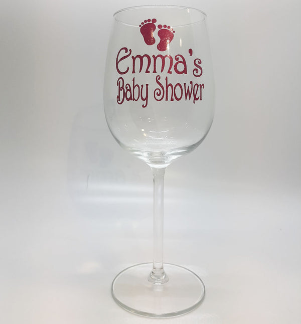 Personalised Baby shower Wine Glass