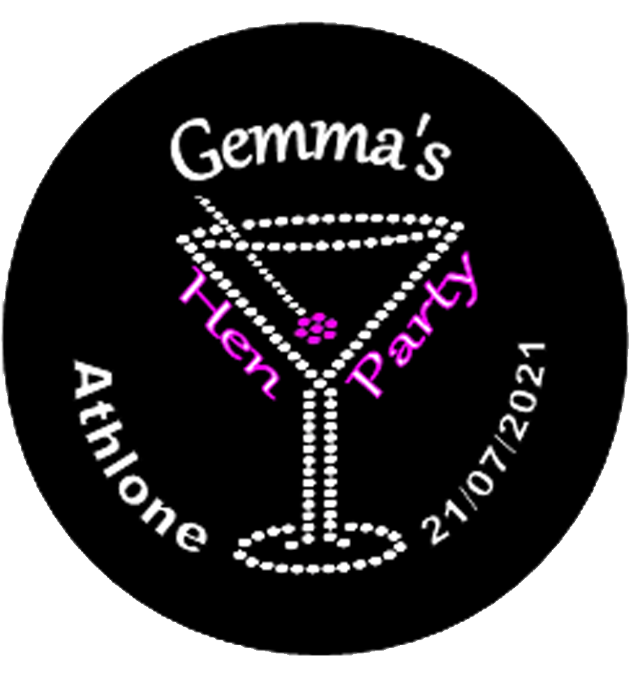 Black and Bling personalised Hen Party Badge