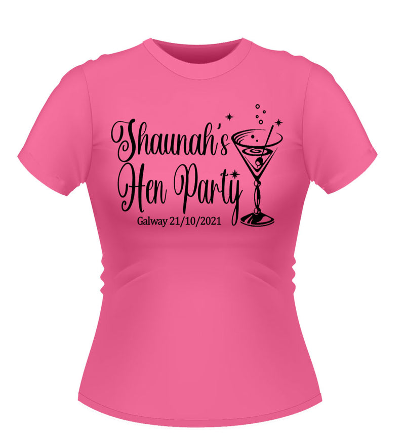 Cocktail glass Hen Party t-shirt