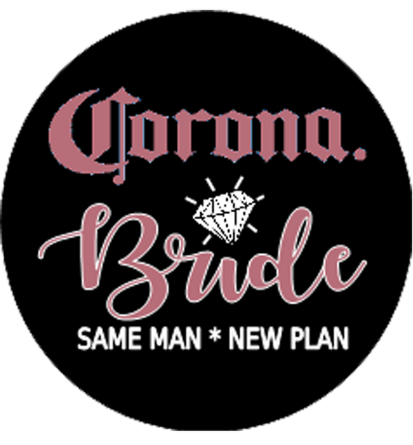 'Corona Bride' Hen Party Badge Rose gold