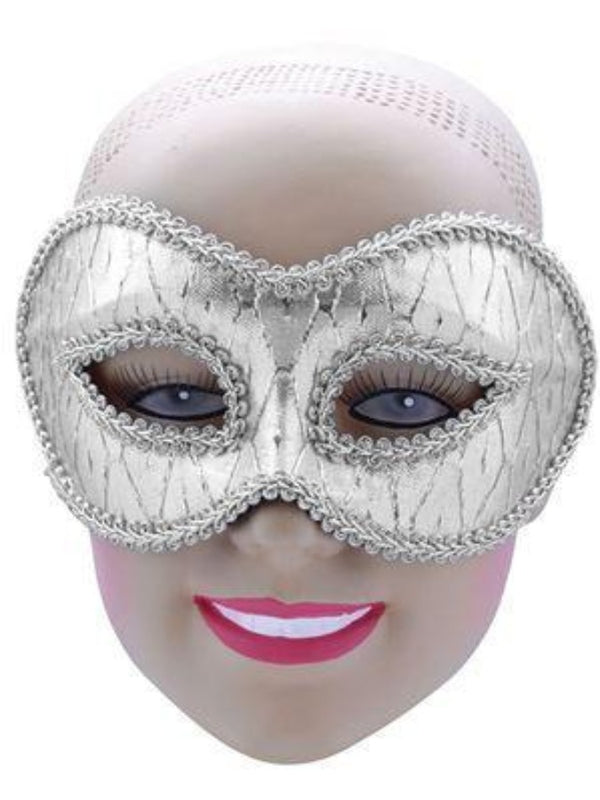 EM717 Silver Patterned Glasses Style masquerade mask
