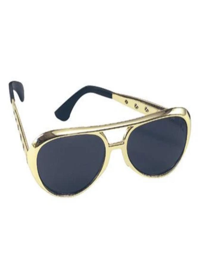 Gold Elvis Style Glasses - Main Image