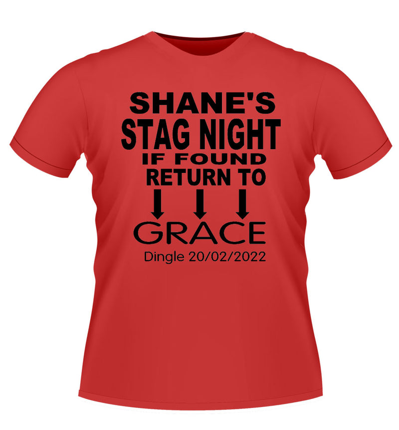 Stag Night T-Shirt 'If found Return to'