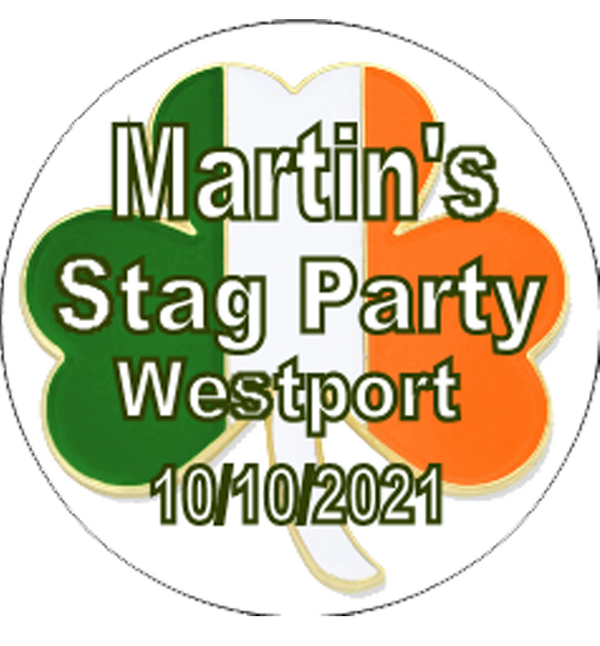 Personalised Stag Party Irish Theme Badge