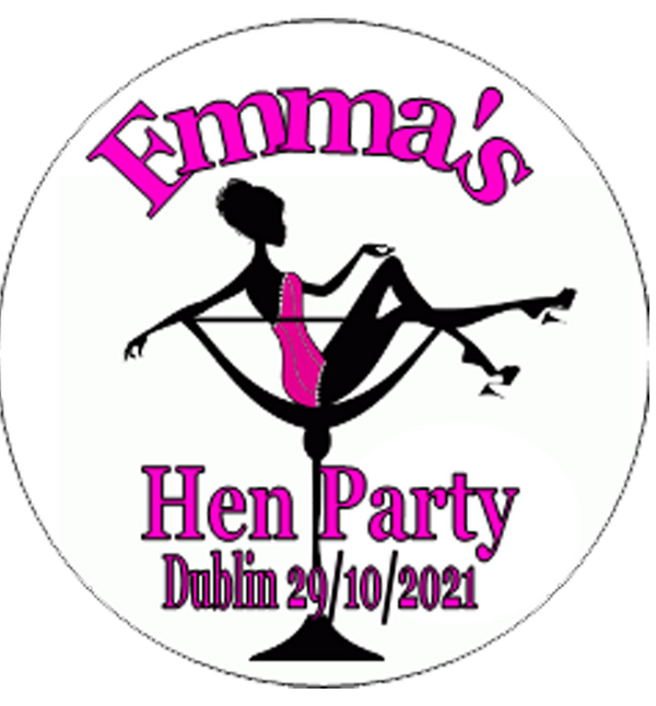 'Martini' Glass Design Personalised Hen Party Badge