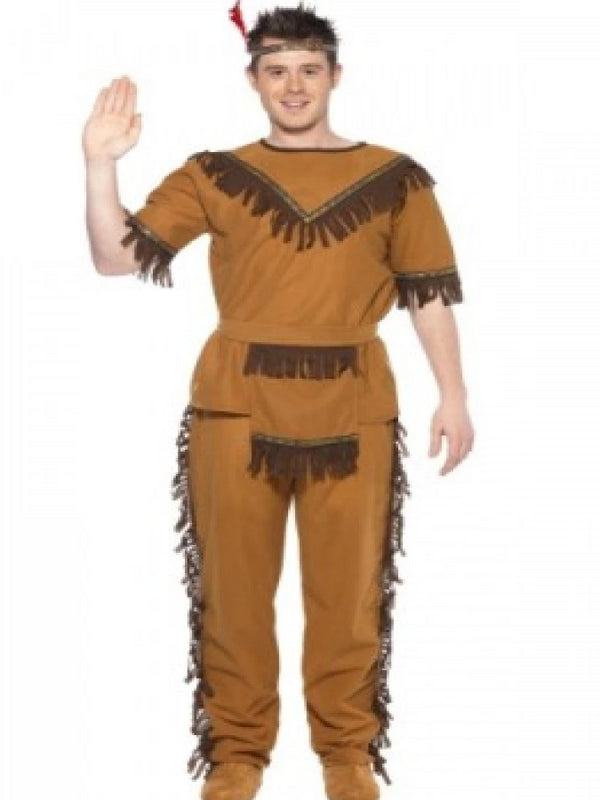 Mens Brown Indian Brave Costume