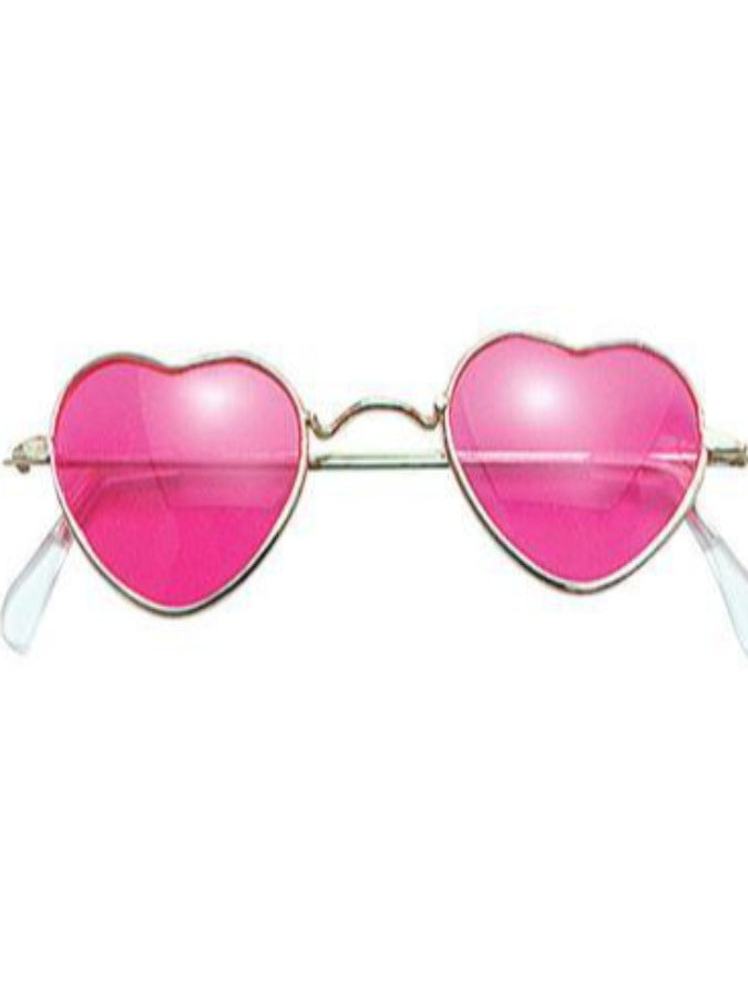 Heart Specs Pink with Rainbow Lenses Adult Costume Accessory