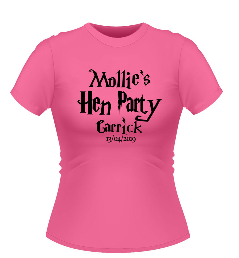 Harry Potter Theme  Personalised Hen Party T-Shirt