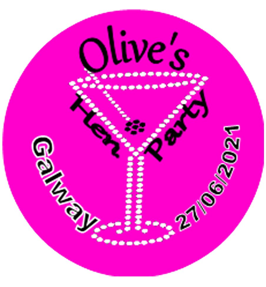 Pink and Bling Personalised Hen Party Badge