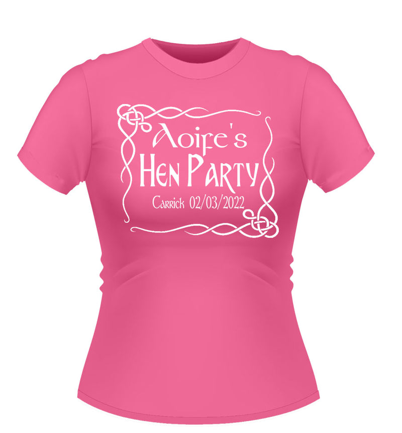 'Swirl' Personalised Hen Party T-shirt