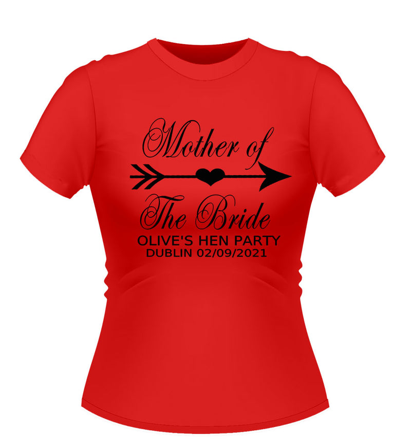 'Mother of the Bride Personalised Hen Party Tshirt