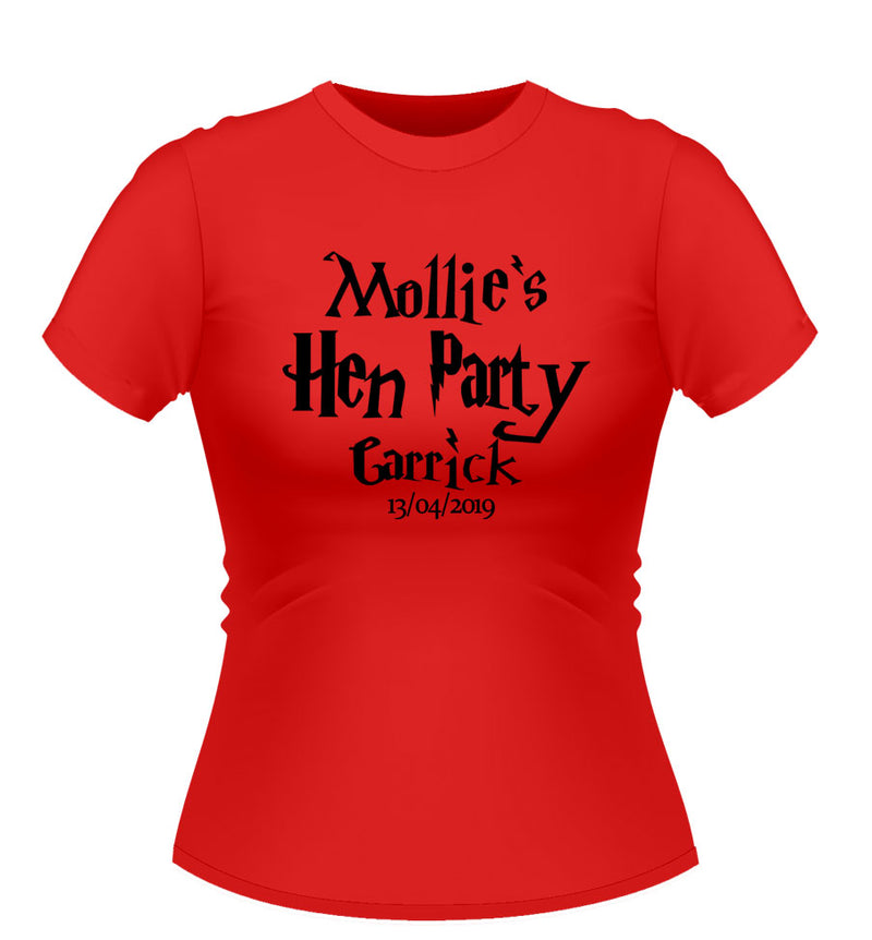 Harry Potter Theme  Personalised Hen Party T-Shirt