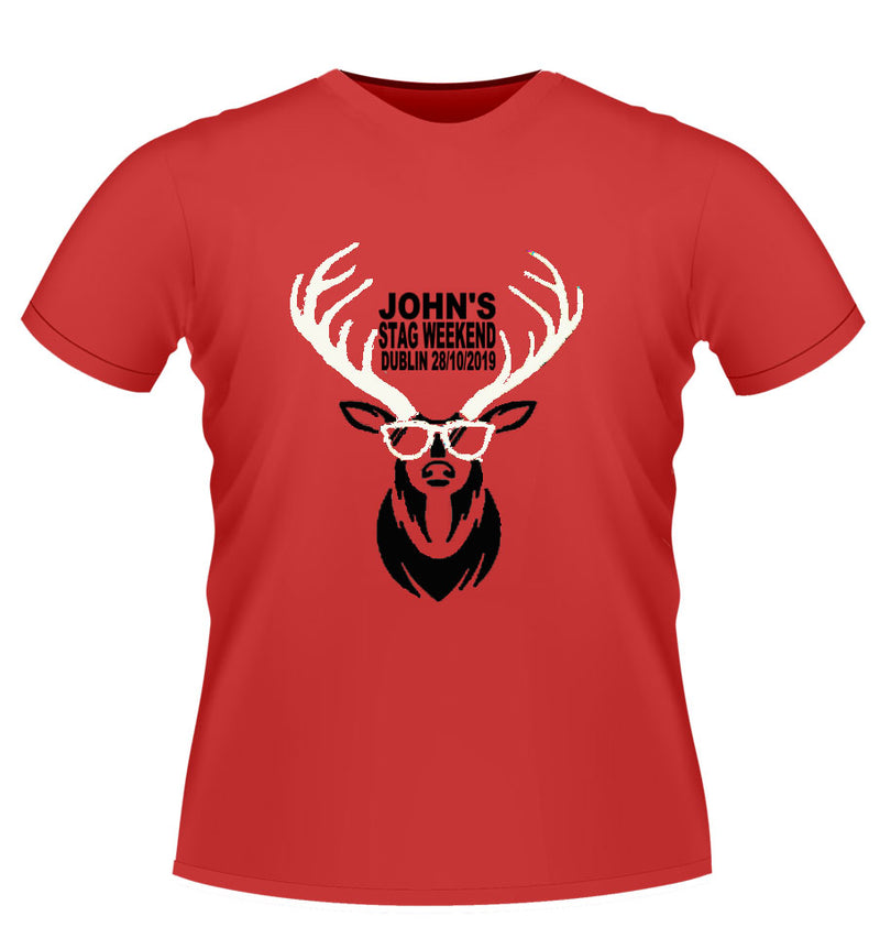 'Stag Head' Personalised Stag Party Tshirt