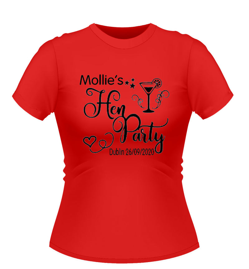 Sweet Design Personalised Hen Party T-Shirt