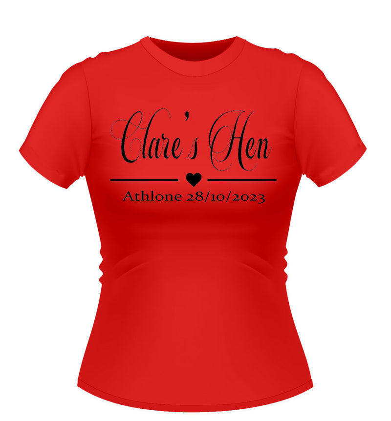 Classy Personalised Hen Party Tshirt