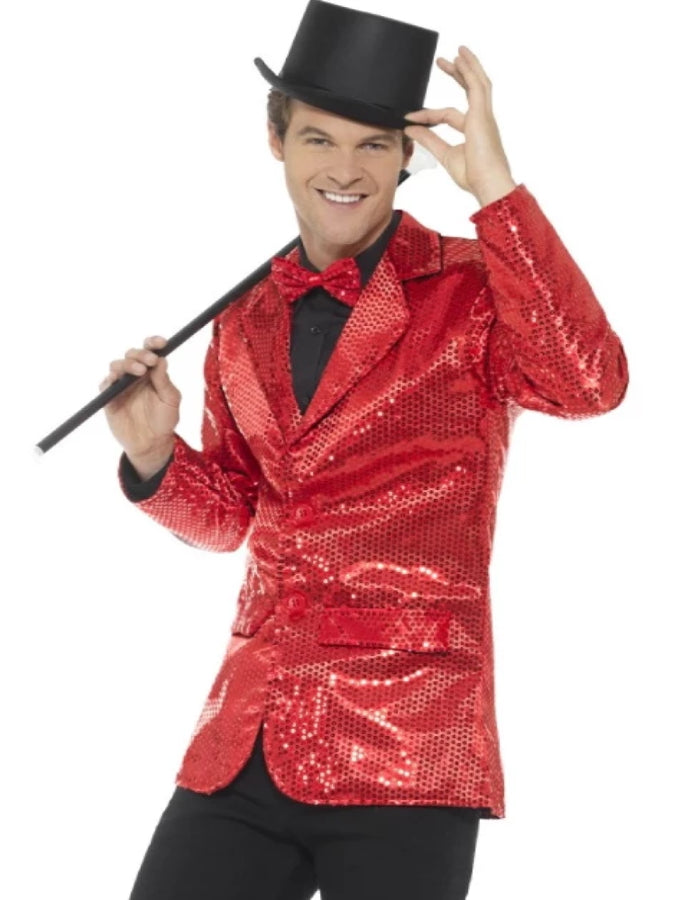 Sequin Jacket Mens Red