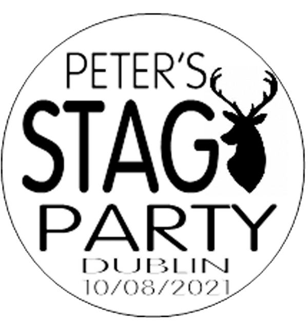 Personalised Stag Party badge white