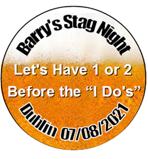 Personalised Stag Night Beer Badge