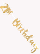 21st Birthday Gold Letter Script Bunting