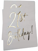 21st Birthday White with Gold Napkins