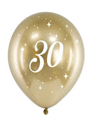 30th Birthday Gold Glossy Balloons