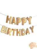 3D Effect Gold Decorative Happy Birthday Bunting