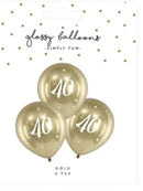 40th Birthday Gold glossy balloons
