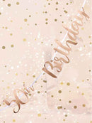 50th Birthday Rose Gold Script Bunting
