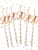 50th Birthday Rose Gold Straws