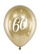 60th Birthday Gold Glossy Balloons