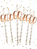 60th Birthday Rose Gold Straws