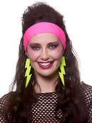 80's Lightning Clip-On Earrings - Neon Yellow