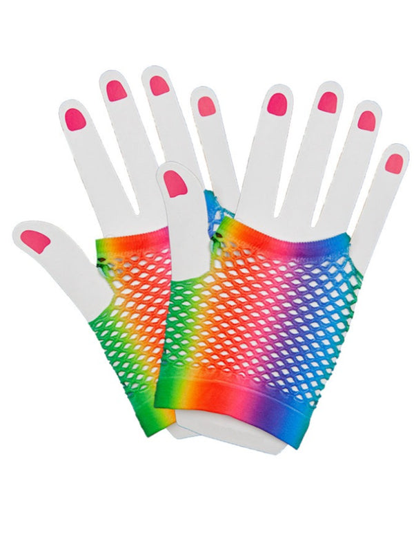 80's Net Gloves - Rainbow
