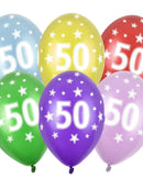 Balloons 30cm, 50th Birthday, Metallic Mix