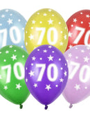 Balloons 30cm, 70th Birthday, Metallic Mix