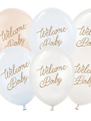 Balloons 30 cm, Welcome Baby, blue mix