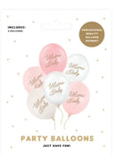 Balloons 30 cm, Welcome Baby, pink mix