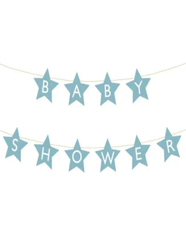 Banner Baby shower, 290x16.5 cm, light blue